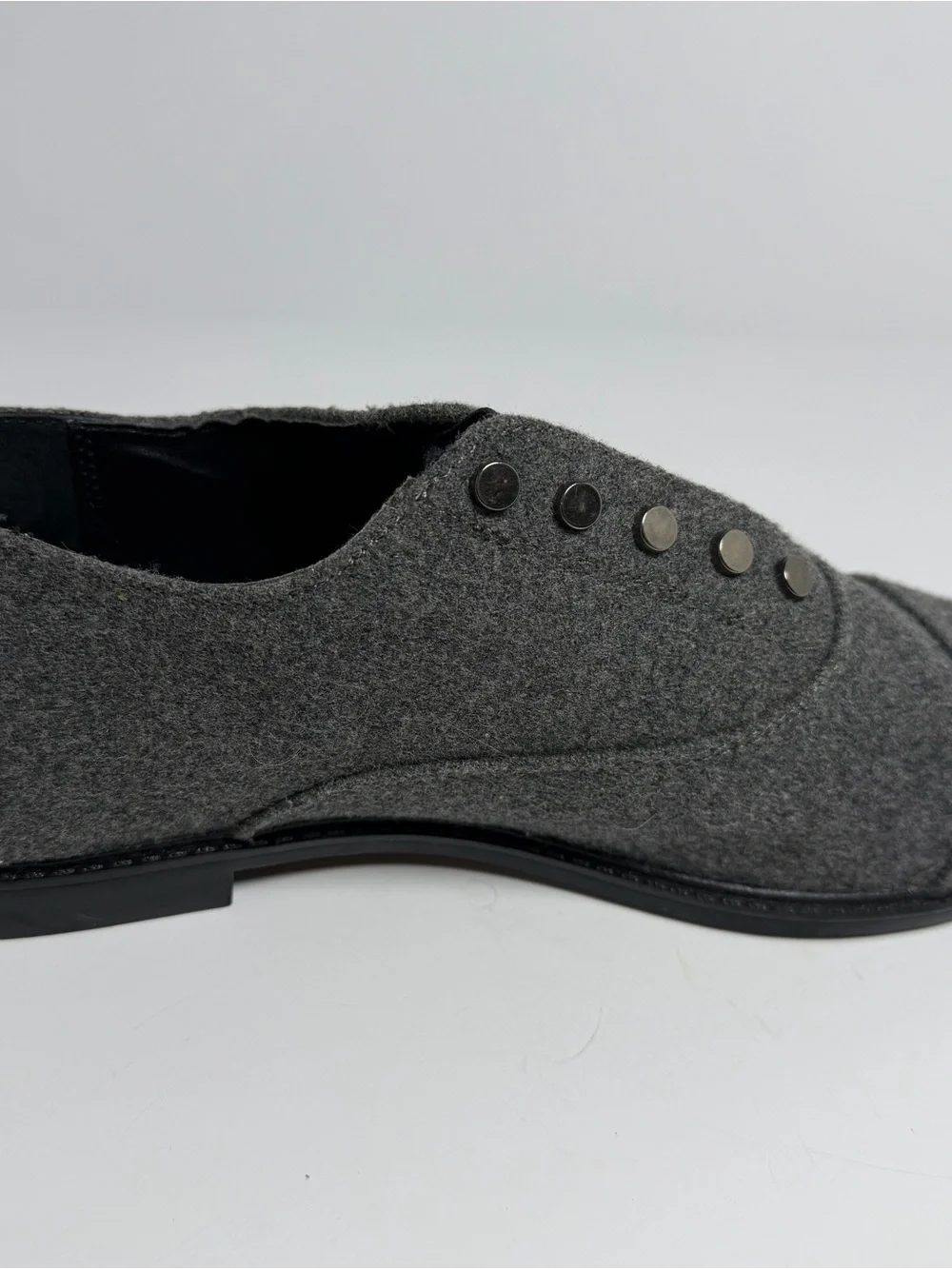 Simply Vera Vera Wang Gray Wool-Style Slip-On Flats 10